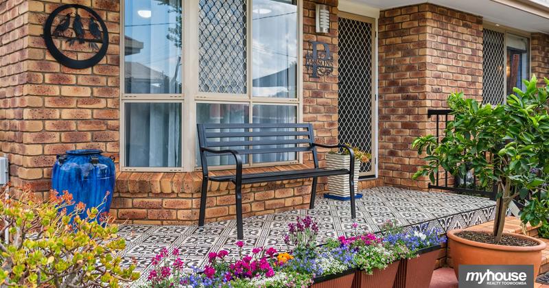 North-facing tiled front verandah